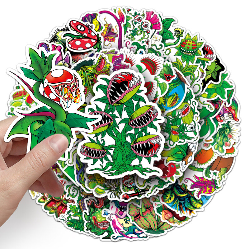 ملصقات جرافيتي من سلسلة كارتون للحشرات النباتية ، مناسبة للخوذات ، ديكور مكتبي ، ألعاب ذاتية الصنع ، بيع بالجملة ، 50 * *