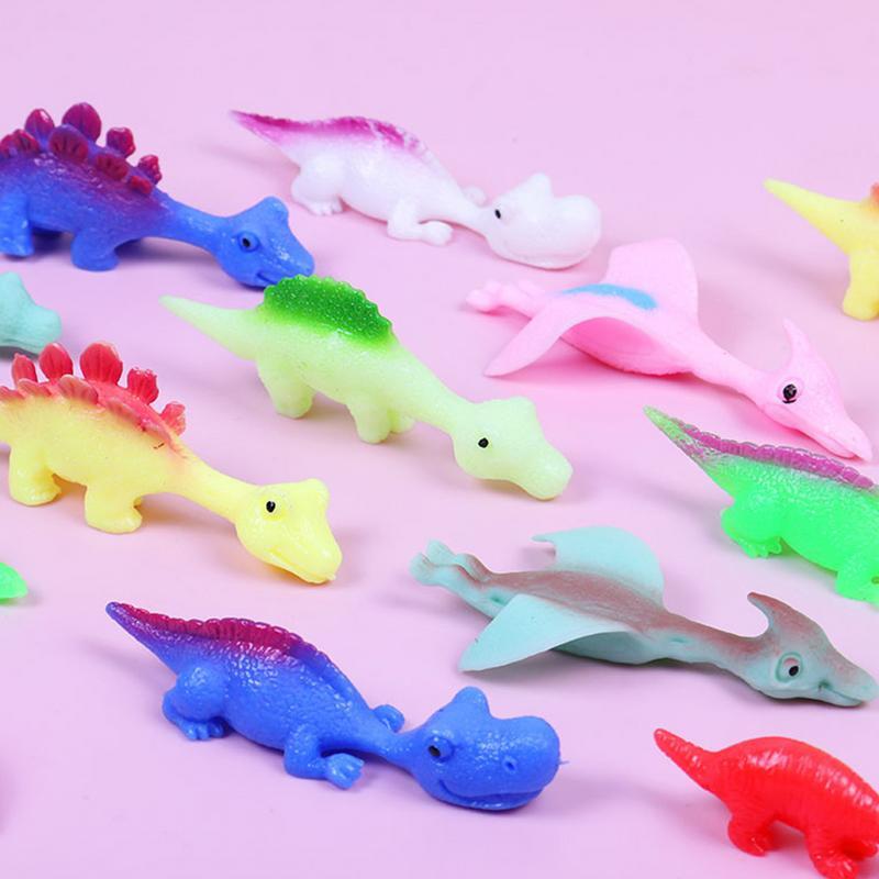 Рогатка, игрушки для пальцев с животными, Рогатка, динозавр, пальчиковые игрушки, рандомные подарки для детей, рождественские игрушки-фиджеты с динозаврами