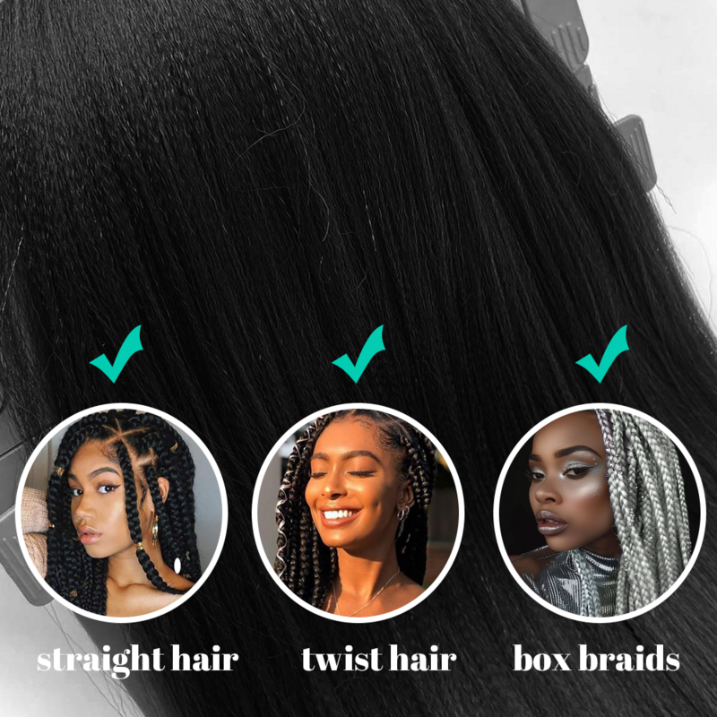 Tranças fáceis Trança de cabelo jumbo para mulheres negras, extensão de cabelo pré esticada, preto natural, cabelo falso sintético, uso diário