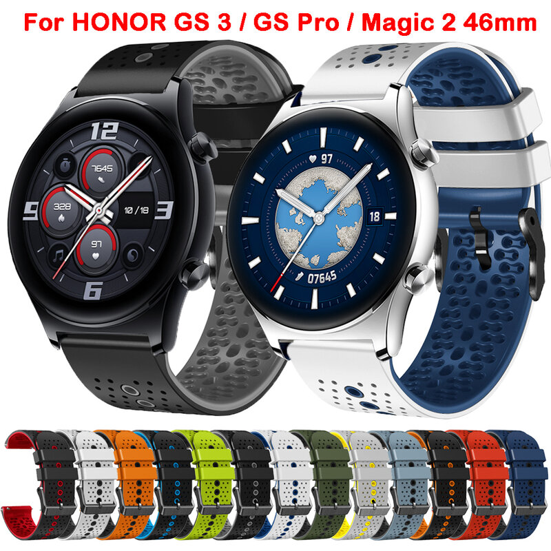 Watchband For HONOR Watch GS 3 GS3  Silicone Band Strap For Honor GS Pro / Magic Watch 2 46mm Wristband Bracelet Belt Correa