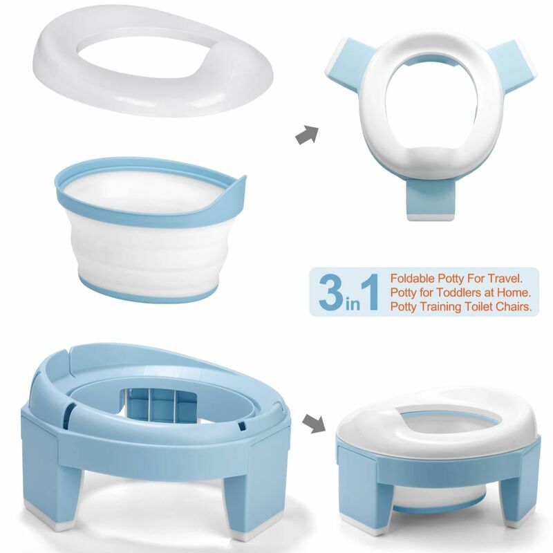 Bayi Portabel Toilet Potty Training Seat Multifungsi 3 In 1 Travel Toilet Seat Lipat Anak Potty dengan Tas