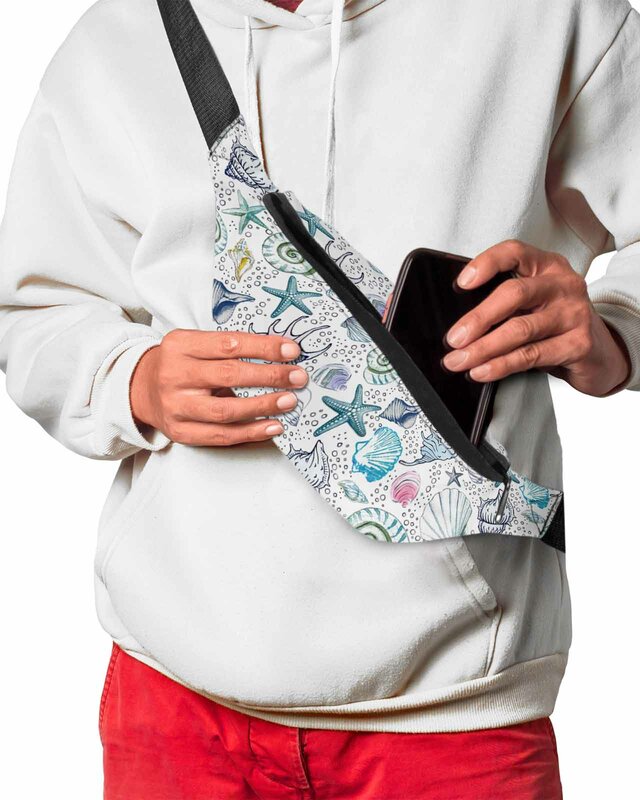 Ocean Conch Shell Bubble Phone Belt Bag, Wallet Bag, Waterproof Banana Hip Bags, riñonera para mujeres y hombres