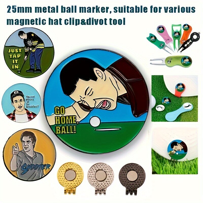 Universal Metal Golf Ball Mark, tampa magnética, Green Fork, acessórios de golfe, grande presente para amantes de golfe, 25mm, 1 Pc