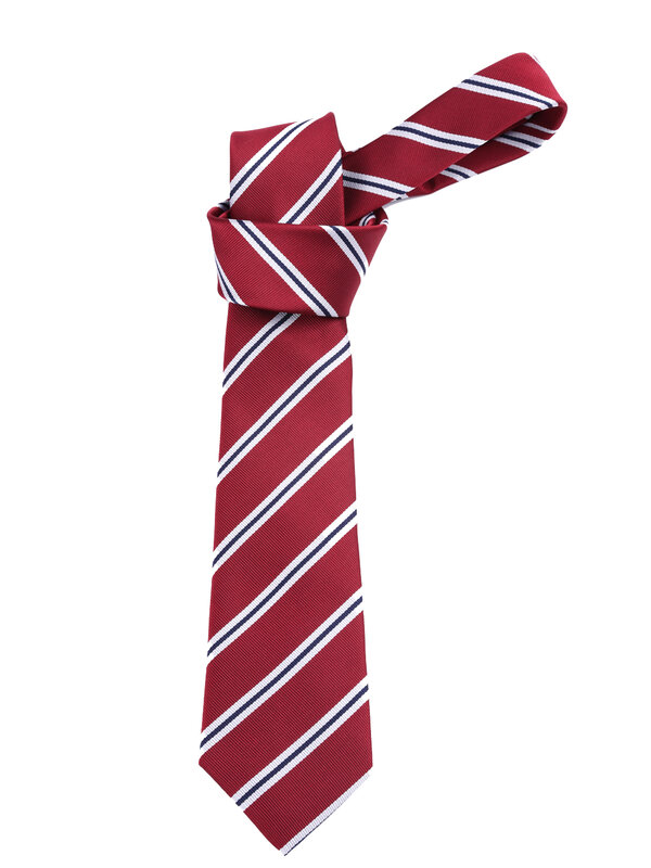 Elegant 8CM Mens Necktie Wine Red W/ Striped Ties For Man Shirt Polyester Jacquard Woven Neckwear Business Party Accessories
