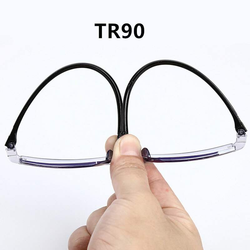 Nowe diamentowe okulary dwuogniskowe progresywne okulary do czytania mężczyźni niebieskie światło blokujące okulary wieloogniskowe ultralekkie okulary bez oprawek