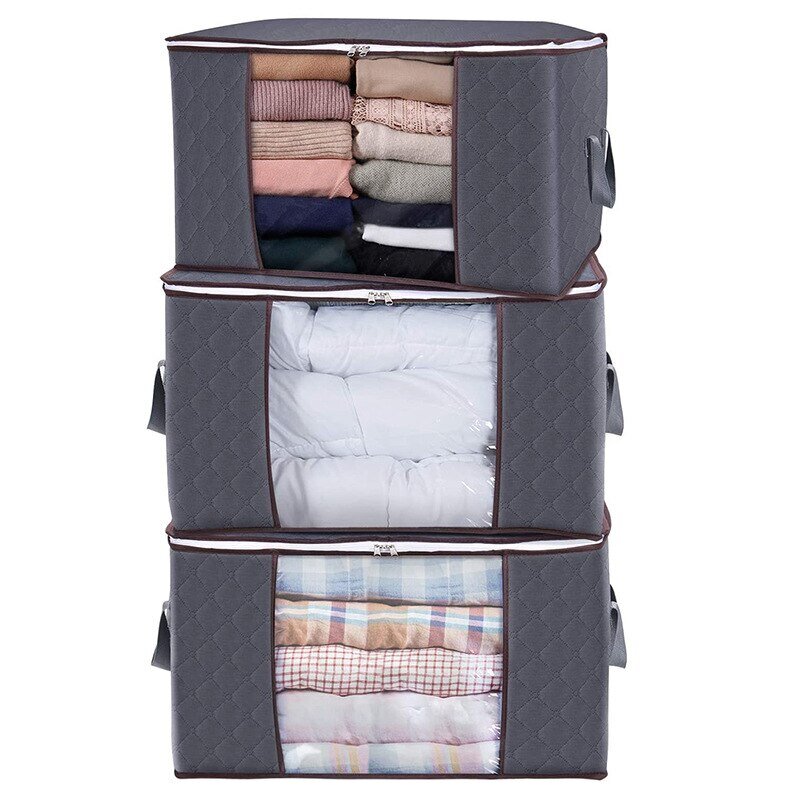 Bolsas de almacenamiento de ropa, contenedores de tela plegables mejorados para organizar el dormitorio, 6 unidades por juego