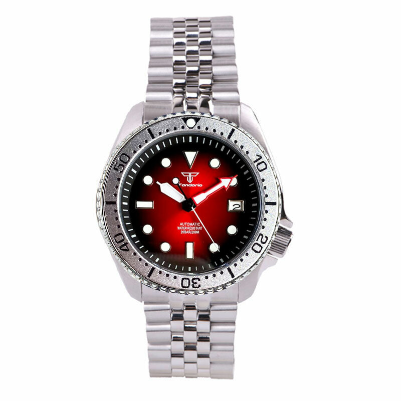 DIVER 3,8 механические часы мужские NH35 Movt Sunburst красные 20 бар водонепроницаемые SKX наручные часы 120 кликов ободок стальной браслет Relogio