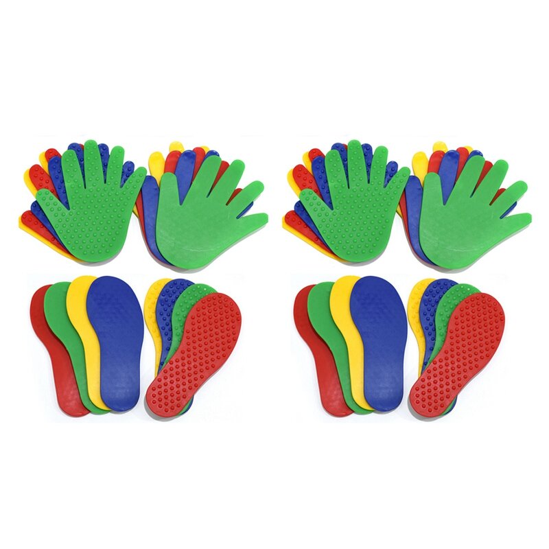 Tapis de jeu de 16 paires mains et pieds, 4 couleurs, jouets pour enfants, Sport, Musculation, intérieur et extérieur