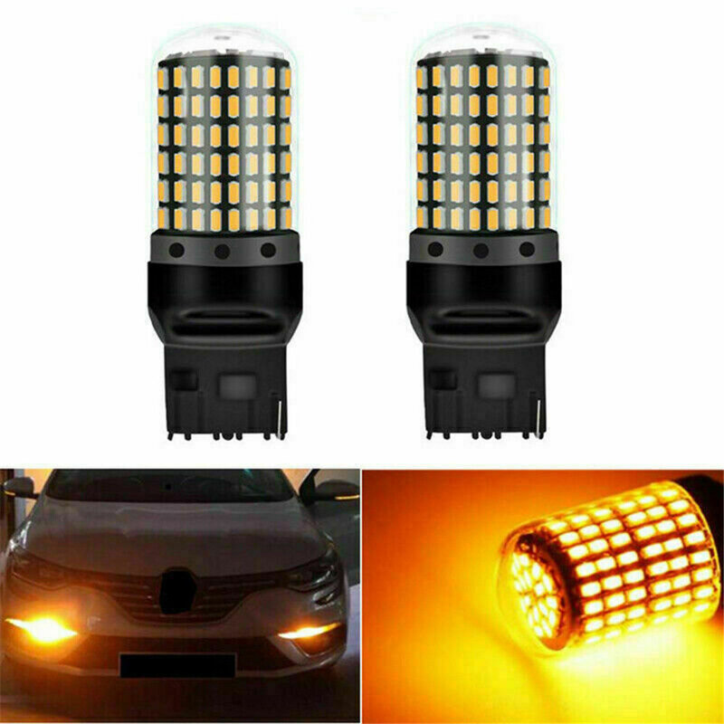 2 Stuks Led Knipperlicht Voor Auto Canbus Py21 W 5W P21w Bau 15S 1156 Ba 15S T20 W21/5W 3157 1157 Lamp 144smd Signaallamp Assemblage