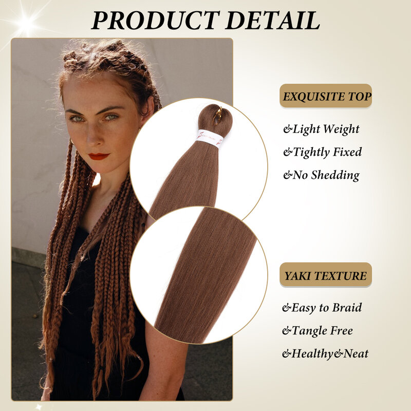 Wstępnie rozciągnięte włosy plecione długie włosy plecione do gorącej wody 26 Cal wysokiej jakości warkocze szydełkowe z włókna syntetycznego dla kobiet