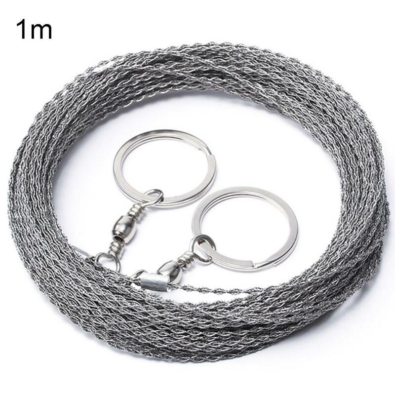 1/2PCS Best Outdoor Hand-Drawn Rope Saw 304 Stainless Steel Wire Saw Camping Life-Saving Woodworking Super Fine Hand Saw Wire 5M