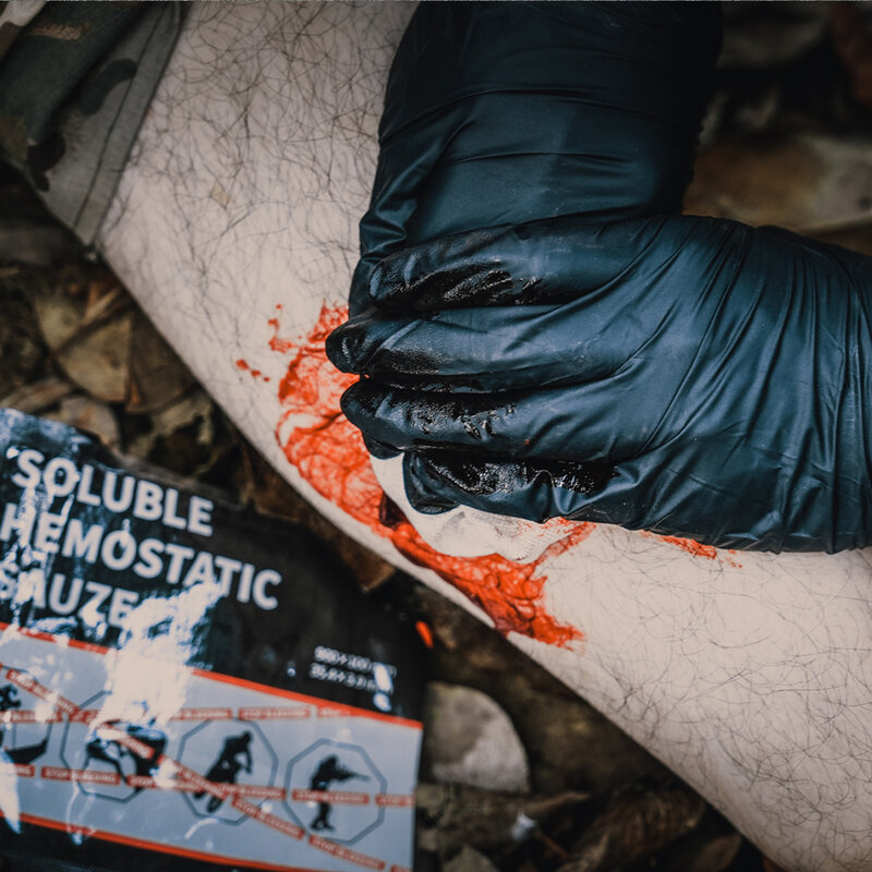 RHINO RESCUE HEMOSTATIC GAUZE ชุดสำหรับ Quick อุดตัน,Stop Bleeding Gauze,Combat Gauze ชุด Wound Dressing,ผ้าพันคอยืดหยุ่น