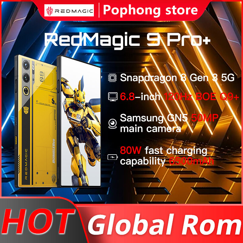 Globalny Rom Redmagic 9 Pro + 6.8 2480*1116 trzmiel 120Hz 1tb Snapdragon8 Gen3 5500mAh 165W szybkie ładowanie 5G inteligentny telefon do gier