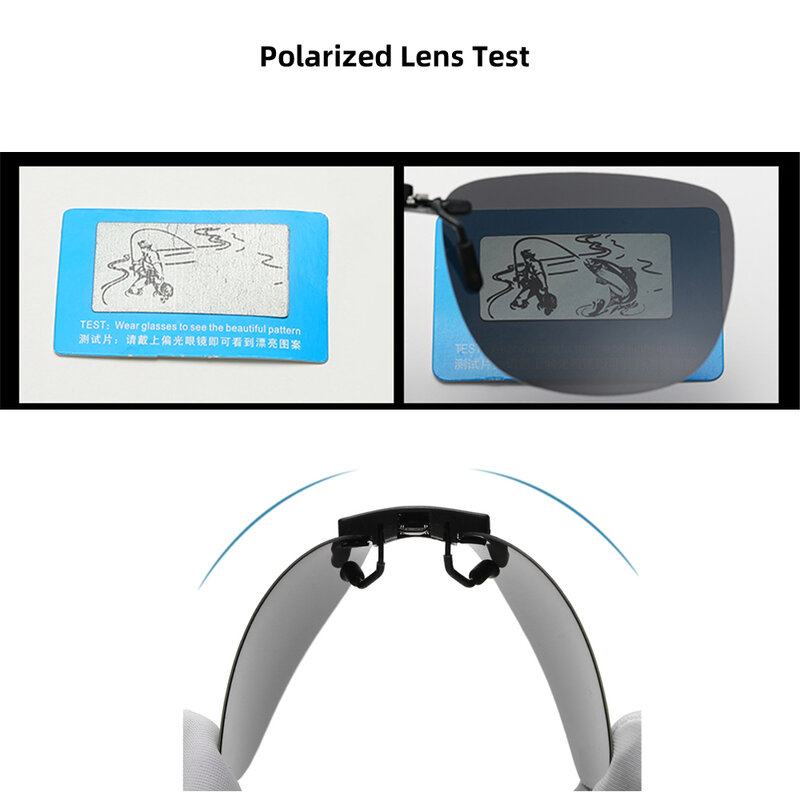 VIVIBEE 남녀공용 선글라스 운전 클립, 근시 안경, 편광, 야간 투시경, 낚시, UV400, 야외 선글라스