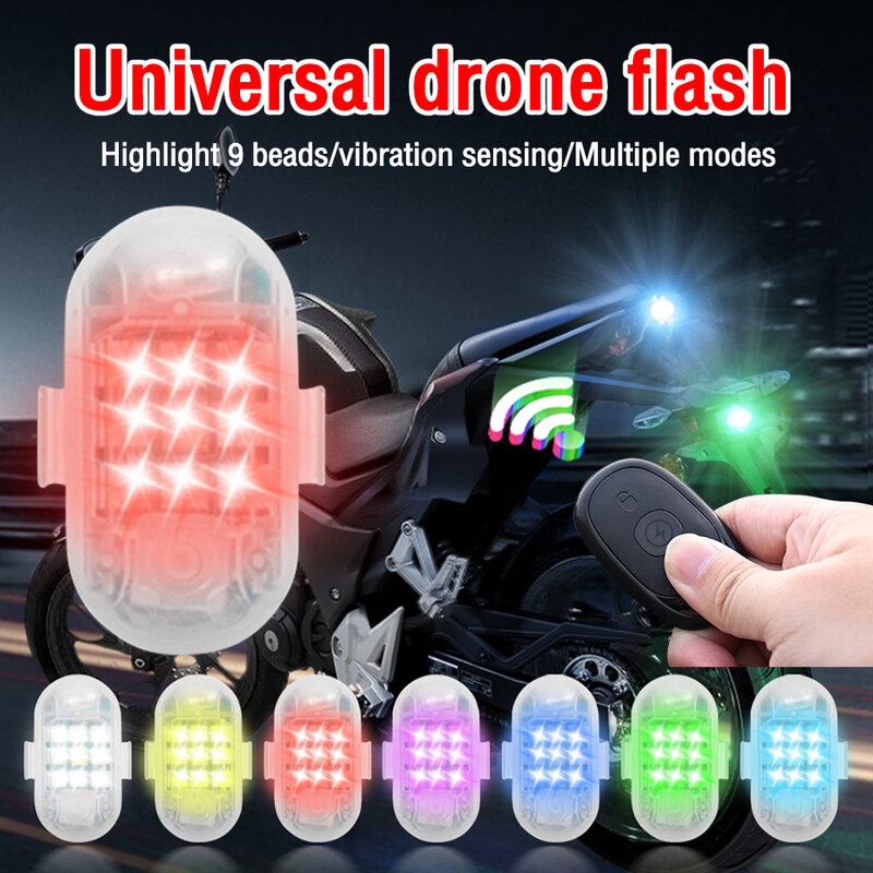 Télécommande sans fil LED drone Flash anti - collision warning light moto voiture vélo télécommande signal light