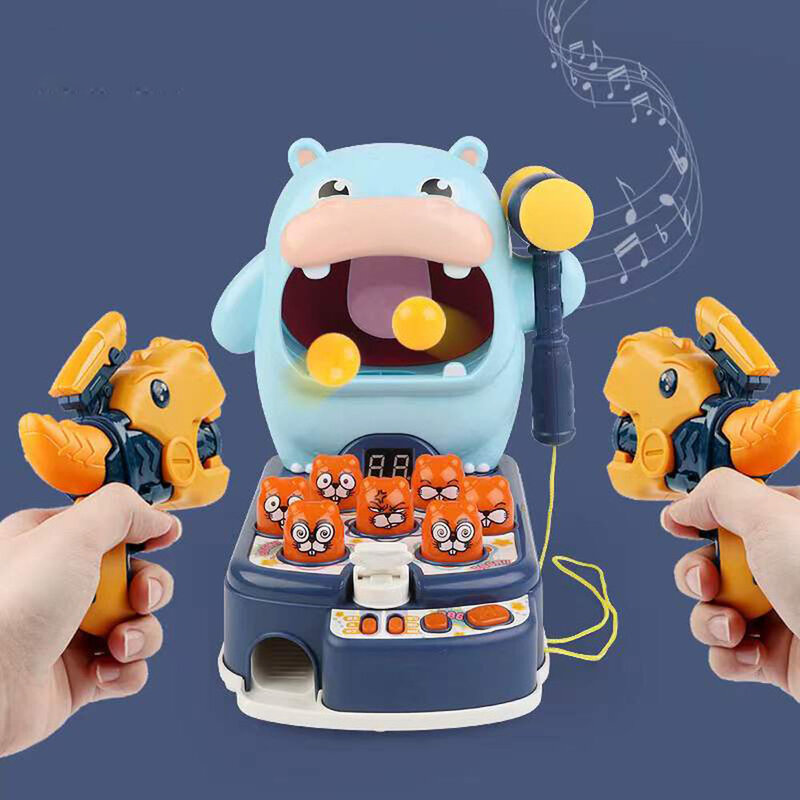 소리 조명이 있는 대형 전기 두더지 게임 장난감, 어린이 몬테소리 게임기, 상호 작용 아기 조기 교육 어린이 장난감
