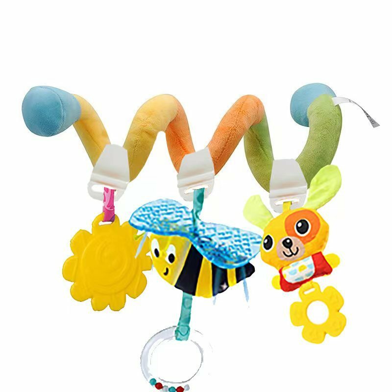 Cute Baby Crib Hanging Rattles Toys Car Seat Toy Soft Mobiles Stroller Crib Spiral Toy Pram Hanging Dolls for Babies Gift