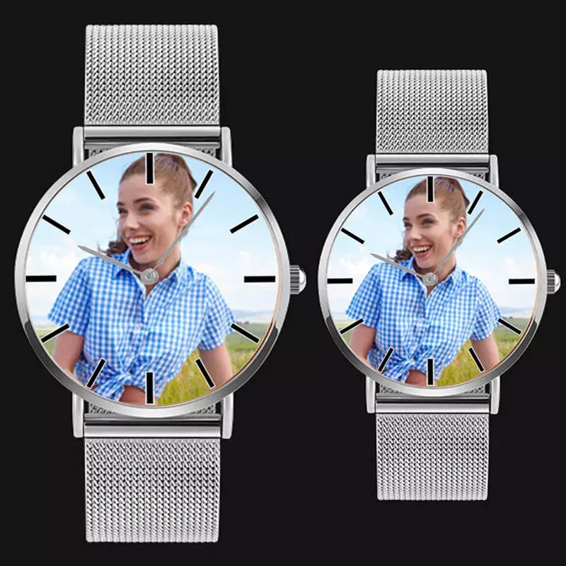 A4402 DIY zegarek fotograficzny męski damski miłośnik kwarcowy zegarek zdjęcie na zamówienie zegar spersonalizowany zegarek niestandardowy prezent dropshipping