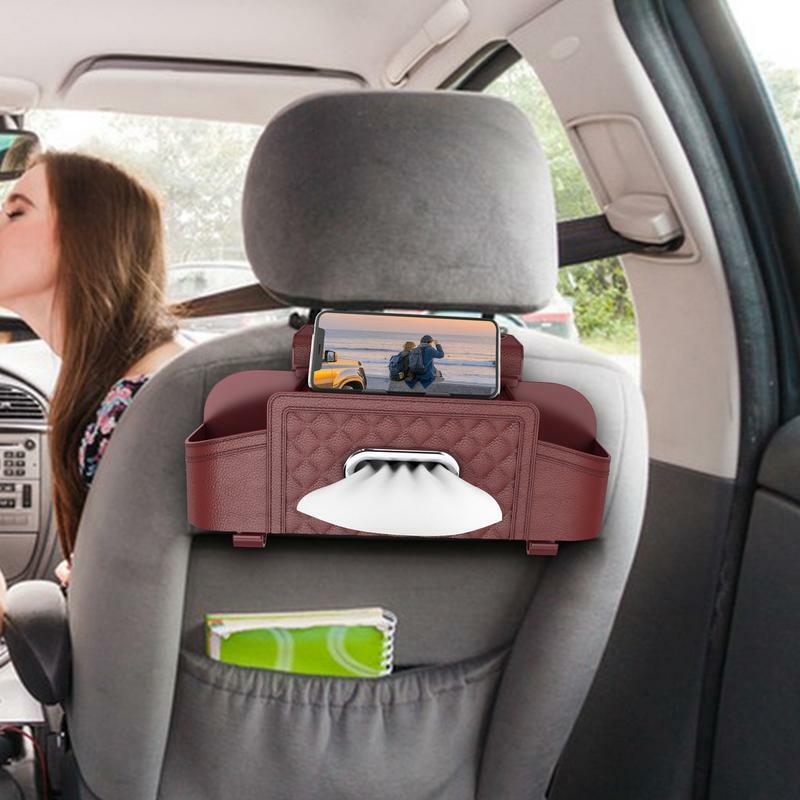 Car Seat Back Storage Box Backseat Storage Organizer Box Car Interior Accessories Stain Resistant Waterproof Multi-Purpose