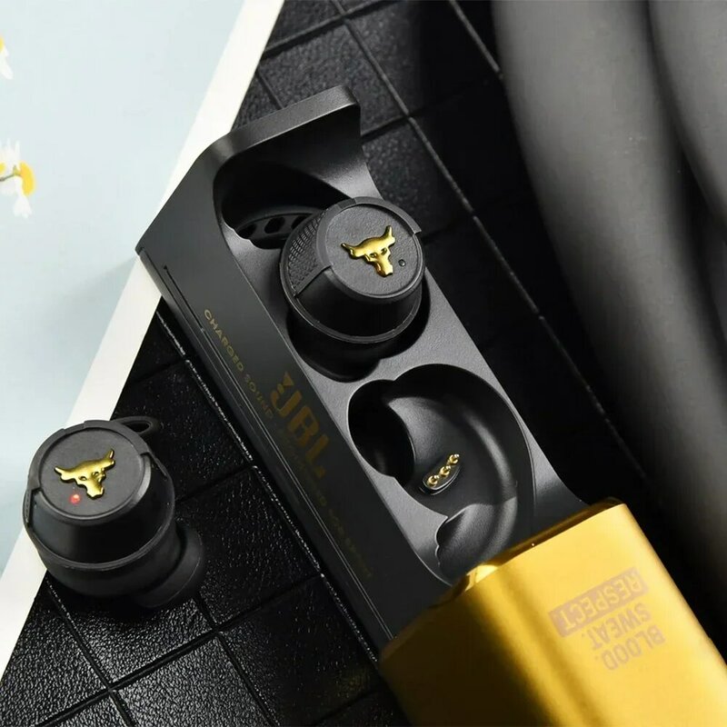JBL-auriculares inalámbricos Under Armour Project Rock True, audífonos con Flash, impermeables IPX7, deportivos, Bluetooth, micrófono, originales