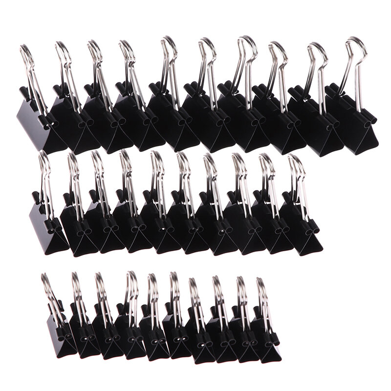 10 pezzi Clip per raccoglitori in metallo nero note lettera graffetta forniture per ufficio Clip di fissaggio per rilegatura 15/19/25/32mm
