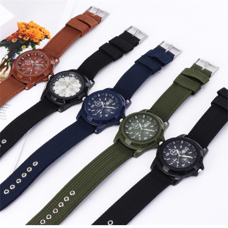 Moda cinta de náilon relógio confortável noctilucent wear relógio de pulso de moda relógio masculino