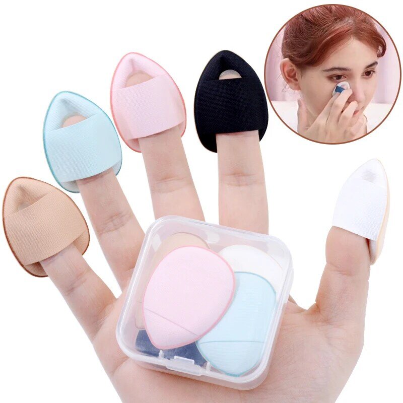 Minialmohadilla para base de dedo, cojín de aire pequeño, esponja para polvo, corrector facial, BB Cream, aplicador cosmético, herramientas de maquillaje, 5/10 piezas