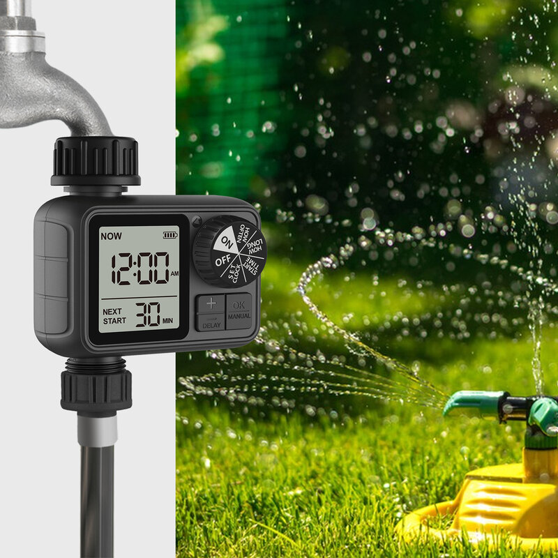 Eshico-Système d'irrigation automatique M02, minuterie d'eau à cadran intelligent et bouton, pour l'extérieur, la maison, le jardin, la pelouse, la serre