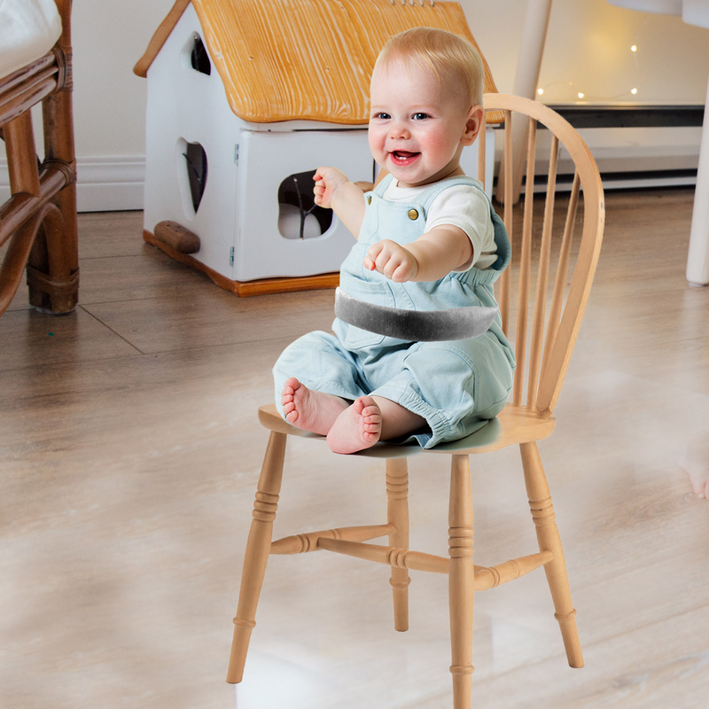 Sillas altas portátiles para bebé, silla de comedor con cinturón protector de doble propósito, asiento para niño (gris), Correa alta para niño pequeño