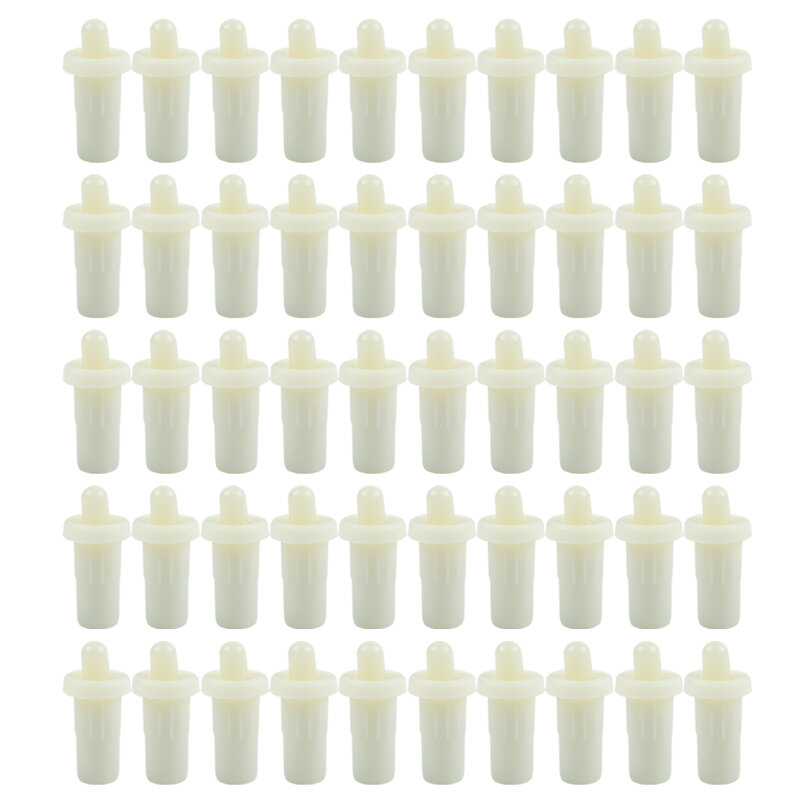 Suku cadang Louver Pin Shutter putih 50 buah aksesori untuk perkebunan Louver Pin reparasi plastik pengganti tahan lama