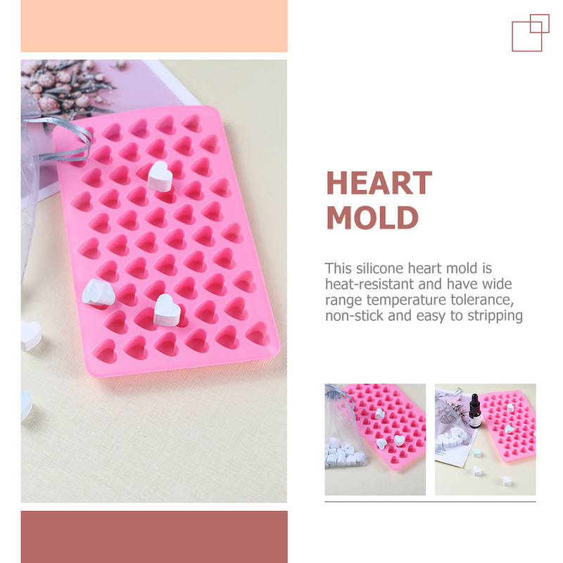 Molde de silicona para Chocolate, herramienta de amor para hornear, suministros para hacer jabón, corazón, 2 piezas