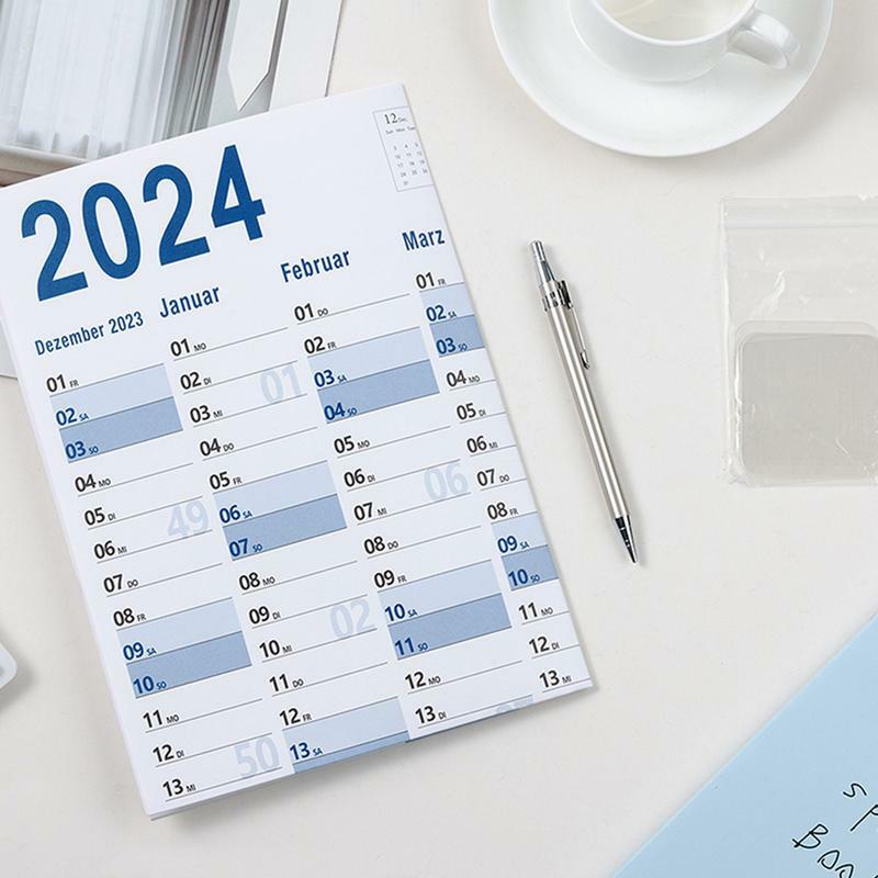 Großer ganzjähriger Kalender 2024 jährliches Jahr rund großer Kalender ganzjähriger Kalender 365-Tage-Kalender großer Plakat kalender für