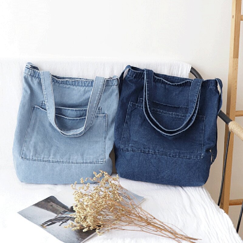 Новая Корейская версия ретро-художественной сумки, Повседневная Студенческая джинсовая сумка-мессенджер через плечо, универсальная сумка на молнии