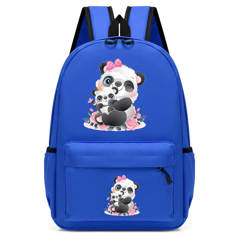 Pequeno panda mochila estampa floral para crianças, sacos escolares do jardim de infância, bookbags infantis, mochilas estudantis, nova moda