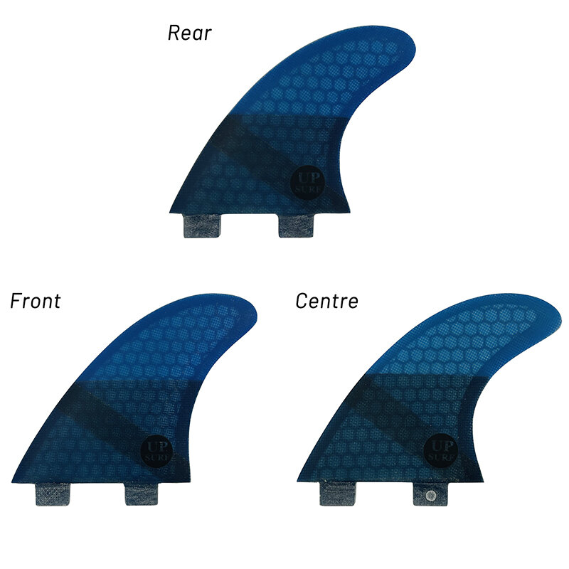 UPSURF-aletas de Surf FCS, accesorio de doble pestaña, tipo panal azul, UK2.1, 5 unids/set