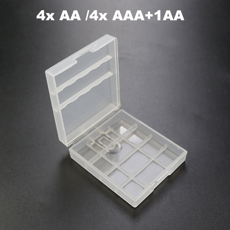 YUXI 1 sztuk twardy PP plastik przezroczysty futerał osłona z uchwytem AA/przechowywania baterii AAA Box przenośne przezroczyste etui