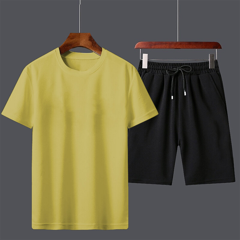 Sommer mode Herren Sporta nzug Harajuku Kurzarm Urlaub Shorts Casual Jogging Männer Kordel zug zweiteiliges Set Drops hipping