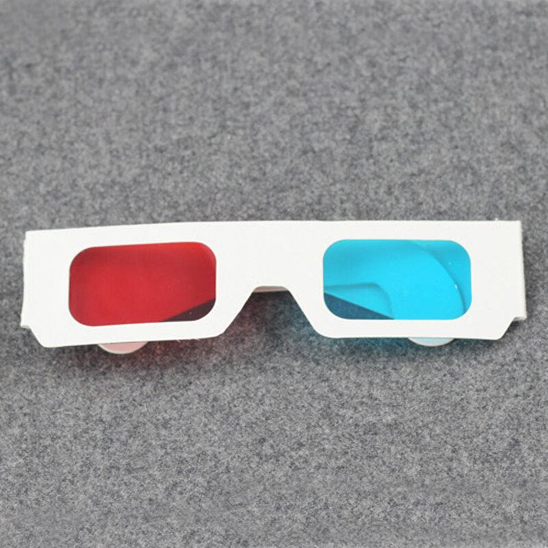 1-100ชิ้นกระดาษแข็งสากล anaglyph แว่นตา3D ฟ้าสีฟ้า & แดงสำหรับภาพยนตร์กระดาษแข็งแว่นตา3D ขายส่ง