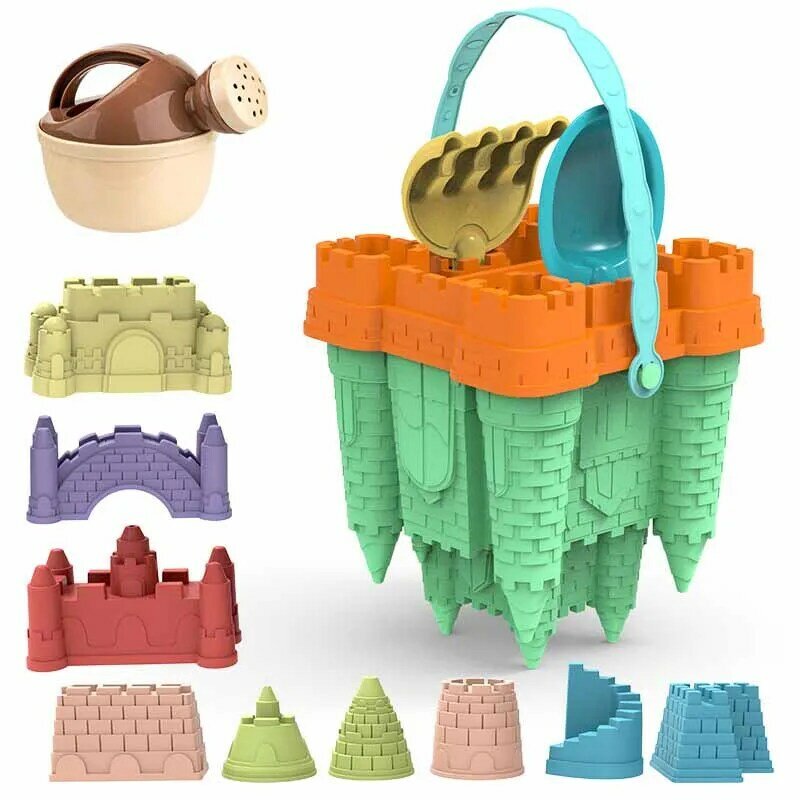 2024 New Beach Sand Toys Set Creative Children's Pyramid Castle Sand Mold Fun Outdoor Games Beach Accessories for Boys Girls