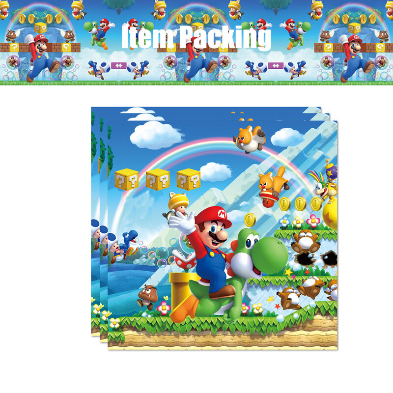 Super Mario Bros Decoração Do Partido, Bandeira Do Feliz Aniversário, Jogo Da Moeda Do Ouro, Louça De Papel, Toalha De Mesa, Suprimentos