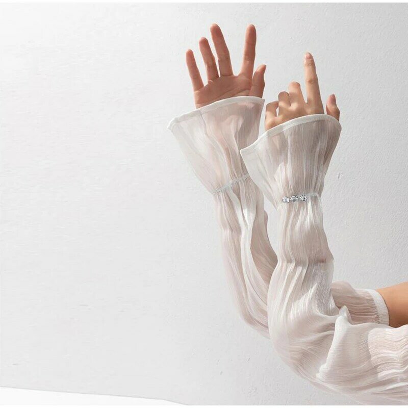 Rękaw przeciwsłoneczny siateczkowa tkanina koronkowa rękawy naramienne kobieta ochraniacz Solar lato lodowy jedwab rękawy, oddychające, oddychające bez palców