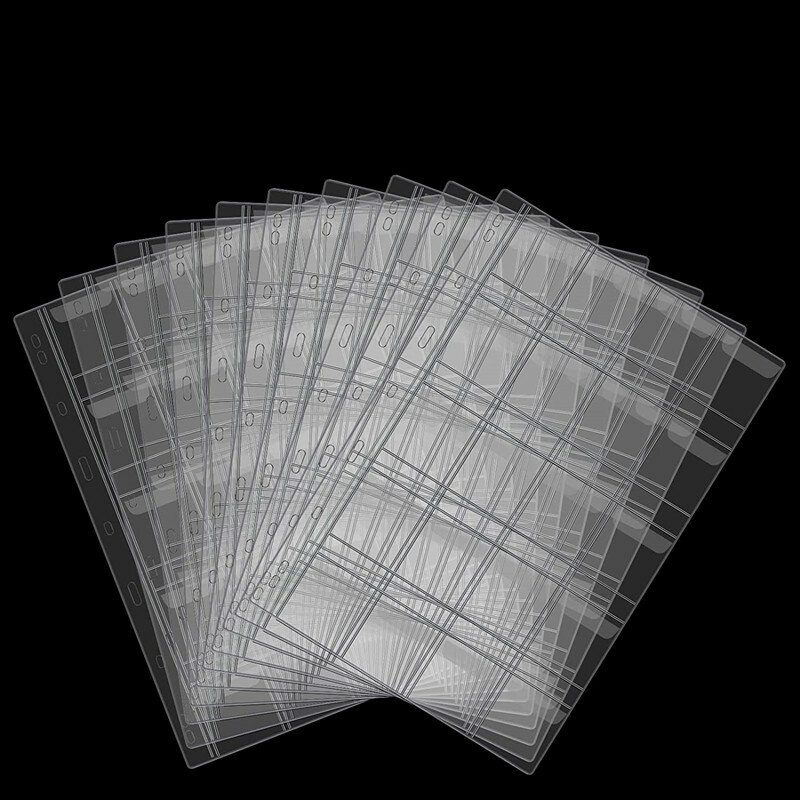10PCS Álbum de Moedas Álbuns 12/20/30/42 Bolso Moedas Coleção PVC Transparente Dentro Páginas Moedas Folha Solta Organizador Bag