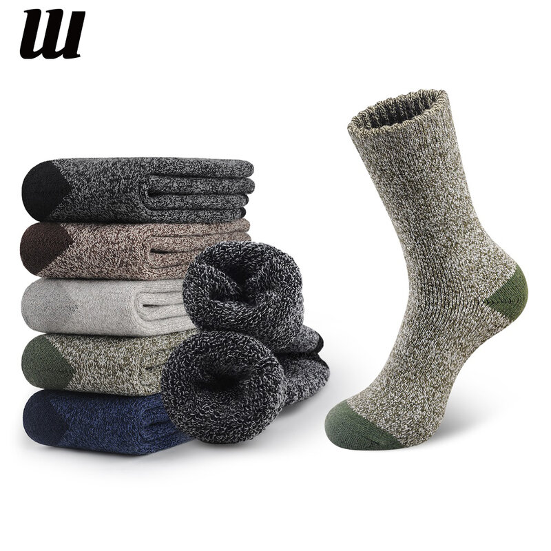 5 Paar Merinowolle Socken für Männer dicke Thermos ocken warme Winter Outdoor Sports tiefel Socken atmungsaktive Wanders ocken für Kälte