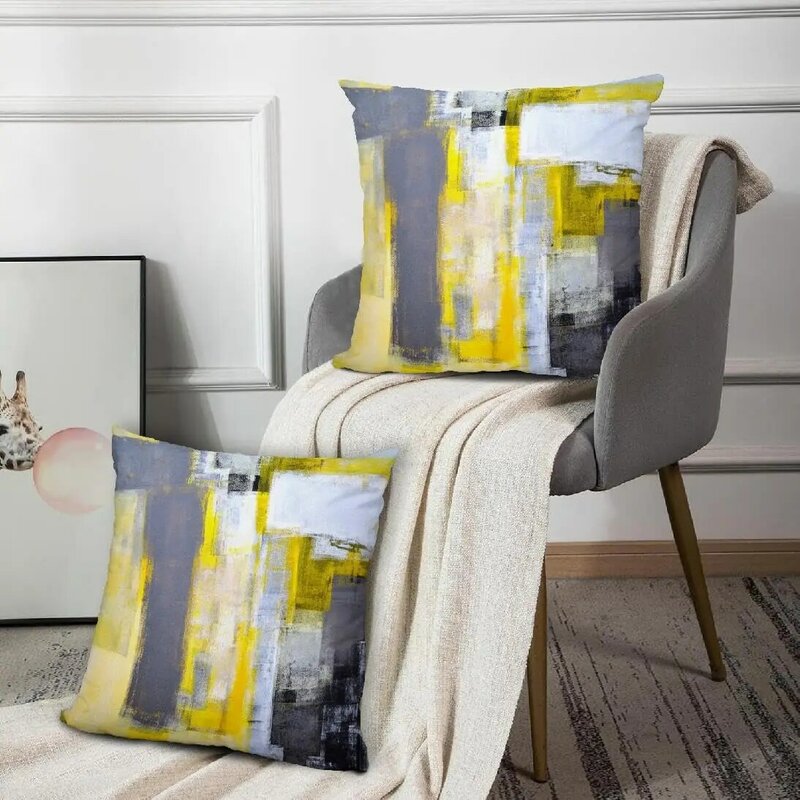Sarung bantal seni abstrak, sarung bantal lempar dekoratif Modern galeri, sarung bantal untuk kamar tidur dan ruang tamu, Set 2