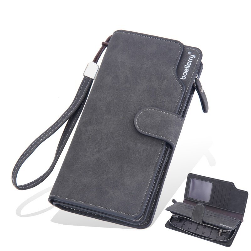 Men Clutch Bag PU Leather Multi Slot Zipper Buckle Male Handheld Wallet Card Holder Men Purse