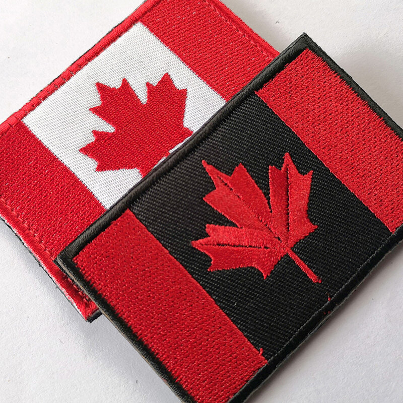 Flaga kanady Patch liść klonu flaga 4 kolor haftowane taktyczne naszywki wojskowe armii aplikacja w paski odznaka