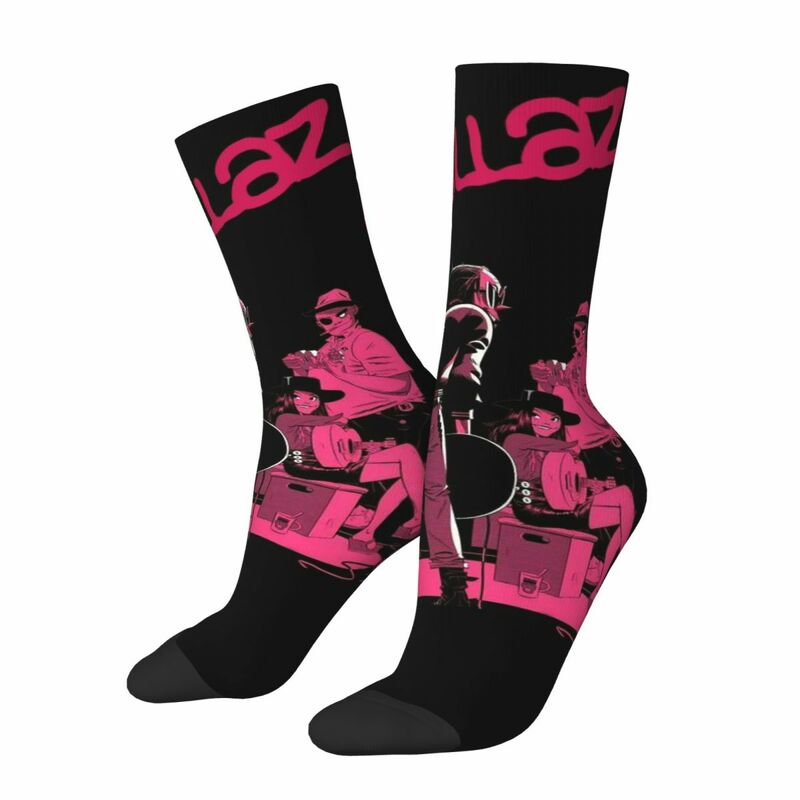 Классные носки унисекс для скейтборда с музыкальной группой Gorillaz, Веселые носки для бега с 3D принтом, сумасшедшие носки в уличном стиле