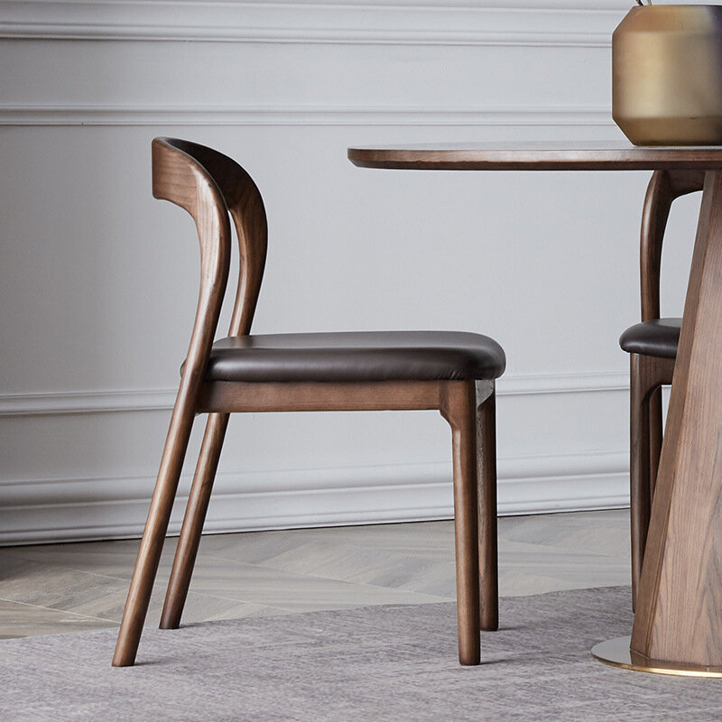 Скандинавский домашний обеденный стул из массива дерева, дизайнерский минималистичный стул на спине для кабинета, стул для конференций, кофейный стул в стиле ретро