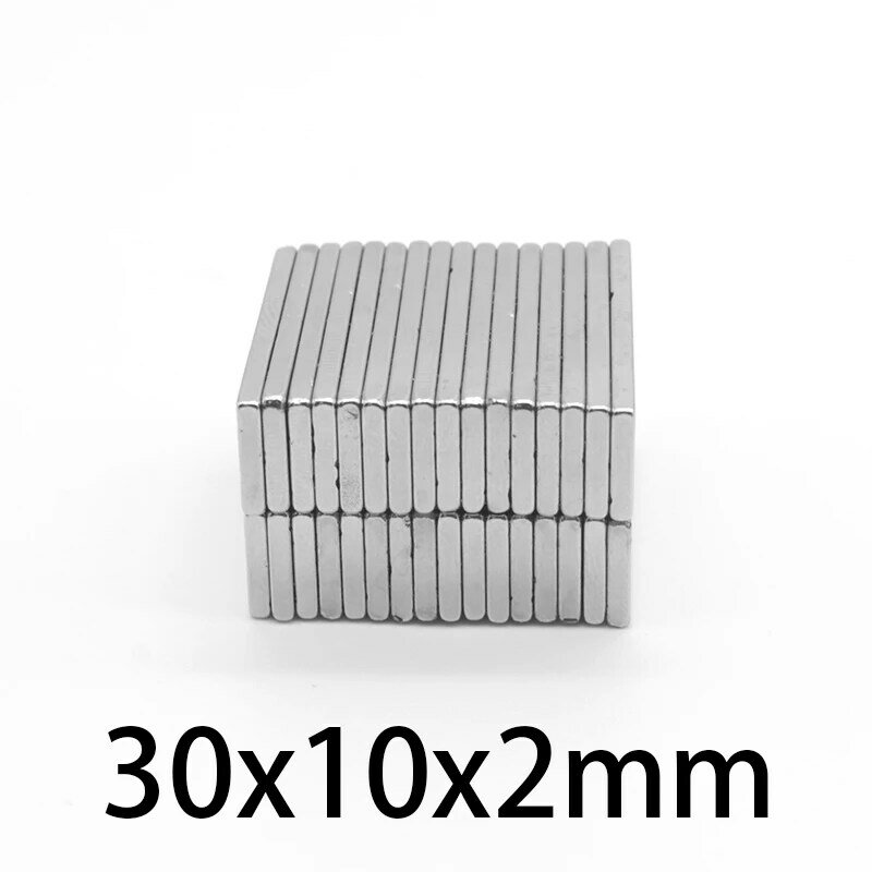 5/10/20/30/50/100Pcs 30X10X2Mm Blok Krachtige sterke Magnetische Magneten 30X10X2 Rechthoekige Zeldzame Aarde Neodymium Magneet 30*10*2