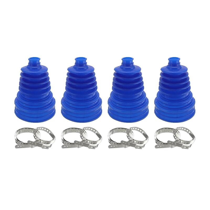 4x Driveshaft CV Joint Boot Set with 4 Clamps Auto Accessory Easy Installation Durable High Performance Rubber Replacement Parts